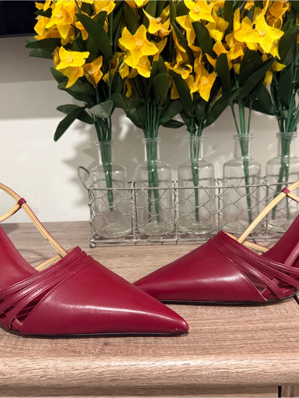 Michael Kors Burgundy Pointed Slingback Heels